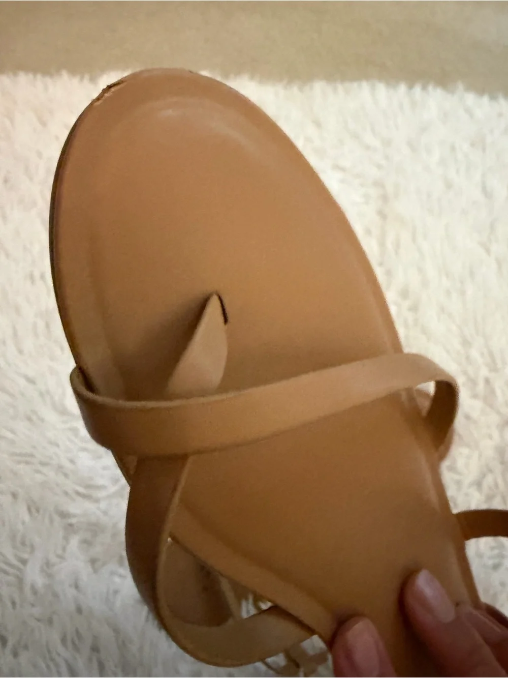 A New Day Tan Minimalist Strappy Flat Sandals Women's Size 10